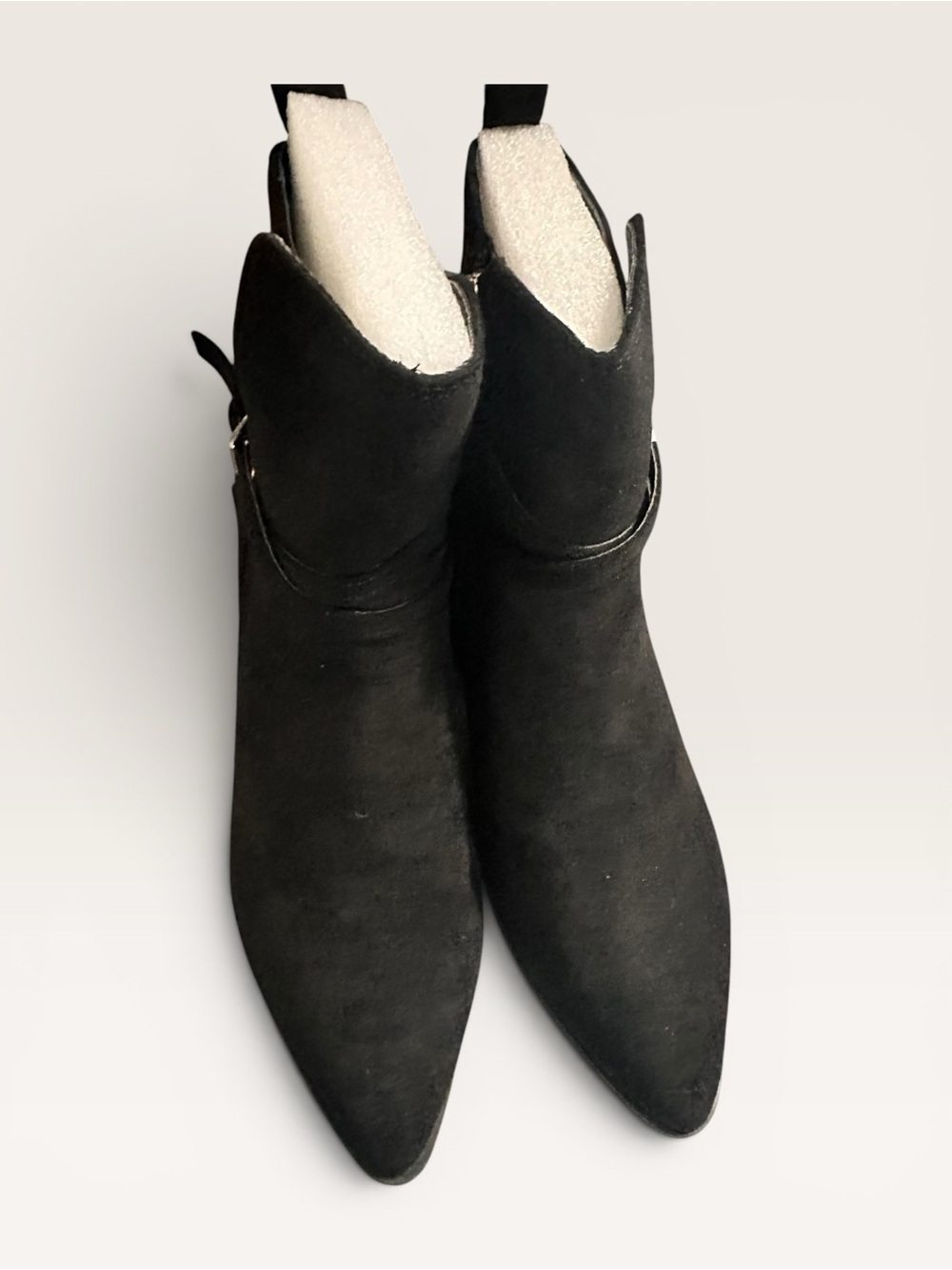 Journee Collection Black Pointed Toe Western-Inspired Ankle Booties 6.5 wide